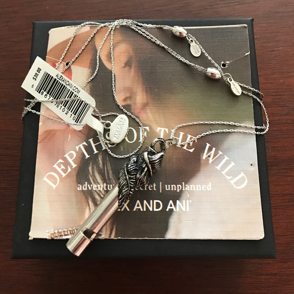 NWT Alex and Ani Feather Whistle Necklace