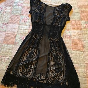 Black/Nude Lace Dress