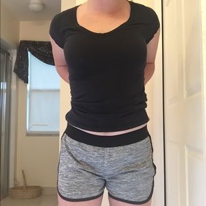 Grey and black gym shorts