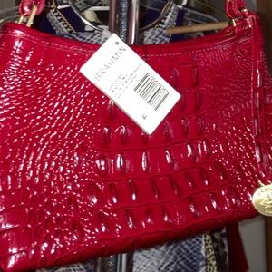 Beautiful Leather Carmine Red Brahmin Mini Handbag