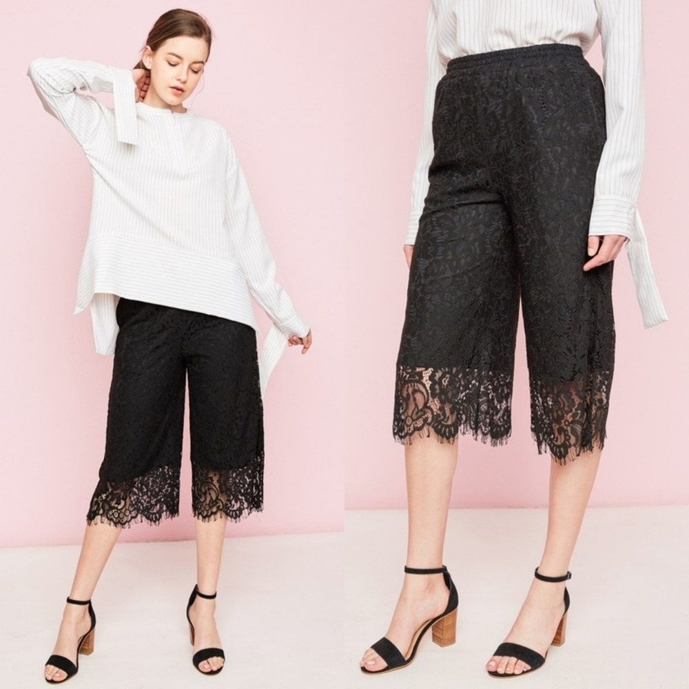 Black Lace Culottes