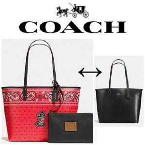 Coach Disney Reversible Bandana Tote With Wristlet