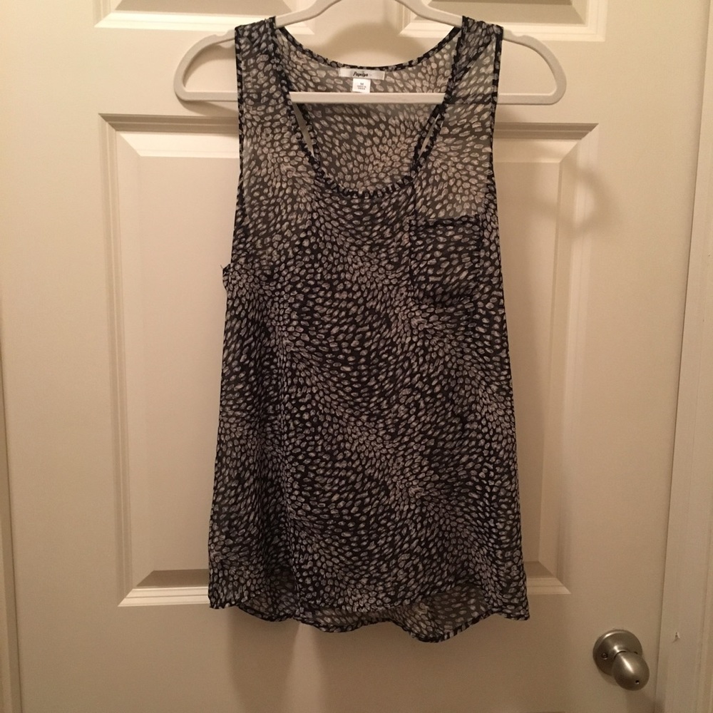 Racer Back Patterned Tank Top