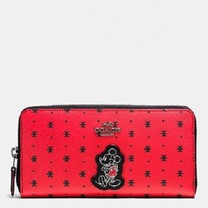 Coach Disney Mickey Mouse Accordion Zip Wallet
