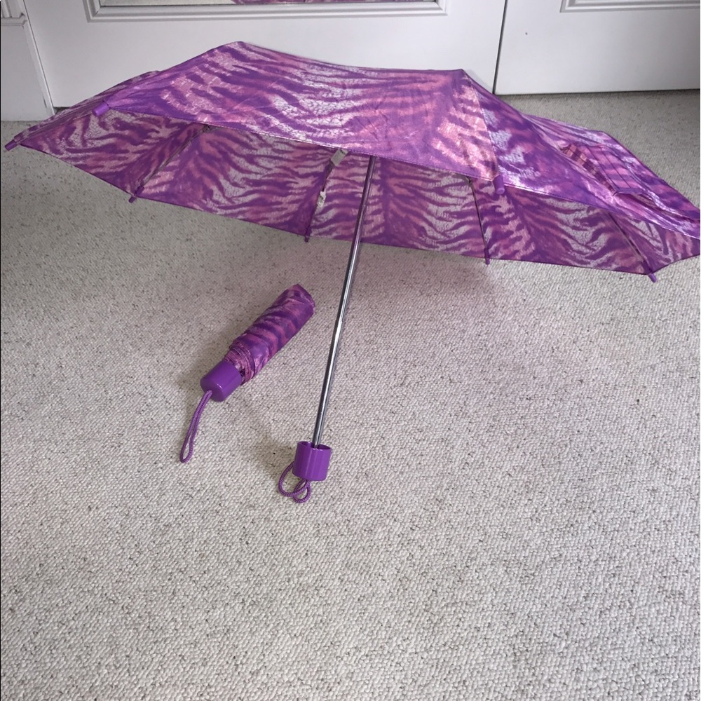 two small purple umbrellas