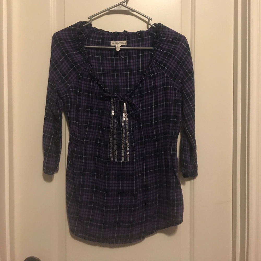 Shirt purple and navy