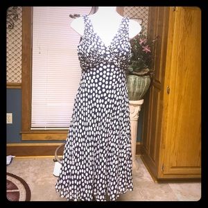Adrianna Papell polka dot navy/white dress