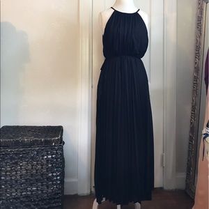 Black pleated maxi