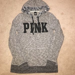 Victoria Secret Pink Zip hooded sweatshirt SMALL