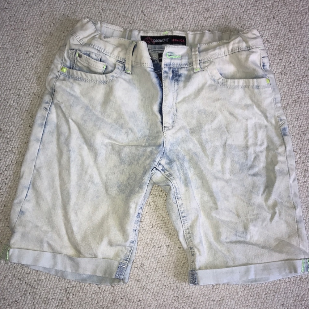 washed out denim Bermuda shorts