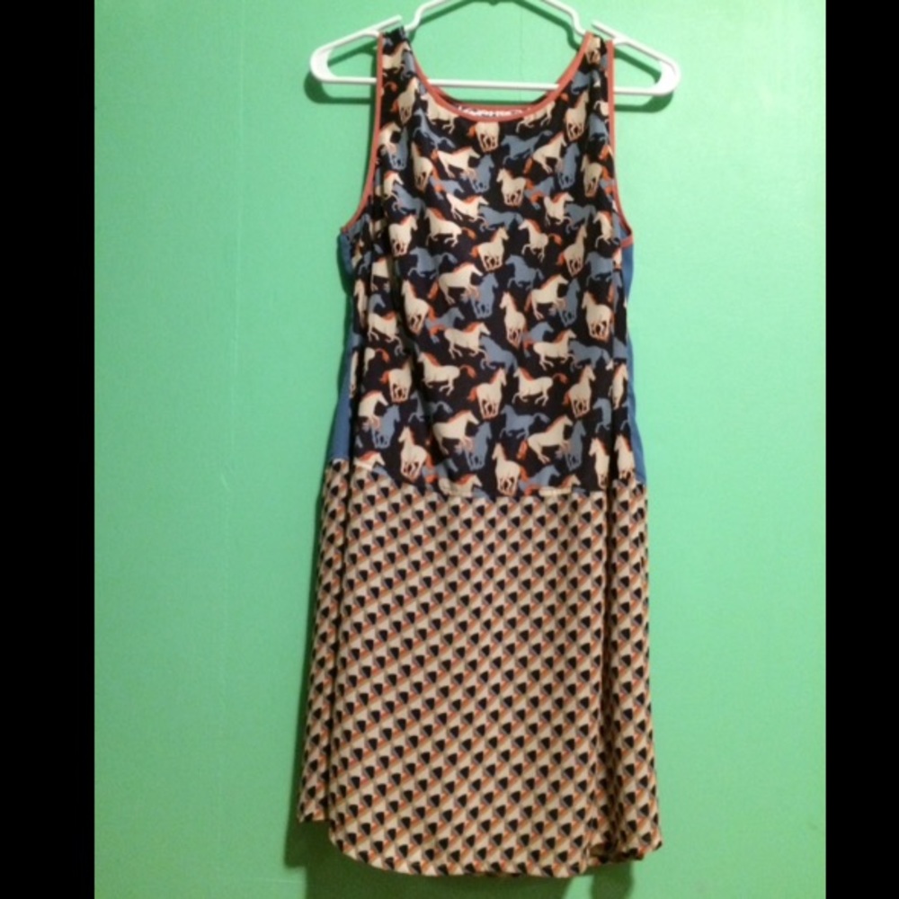 Pink and Blue Light Weight Summer Horse Dress