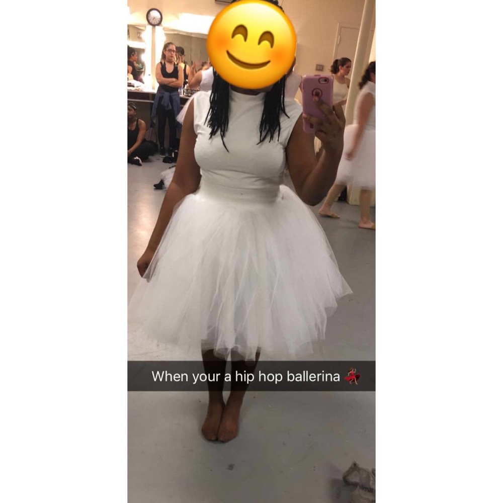 White Tutu & White Turtleneck Sleeveless Leotard