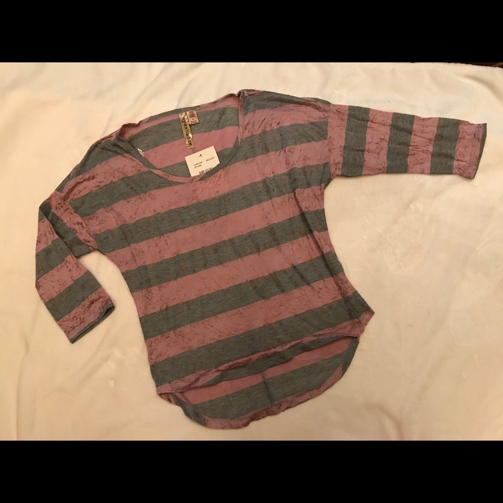 Cute pink and grey striped shirt