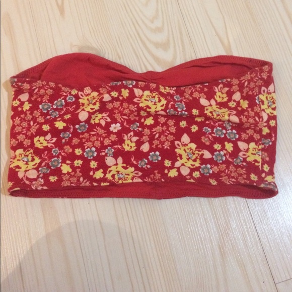 Pacsun Floral Strapless Crop Top - Picture 2 of 3