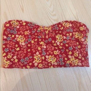 Pacsun Floral Strapless Crop Top