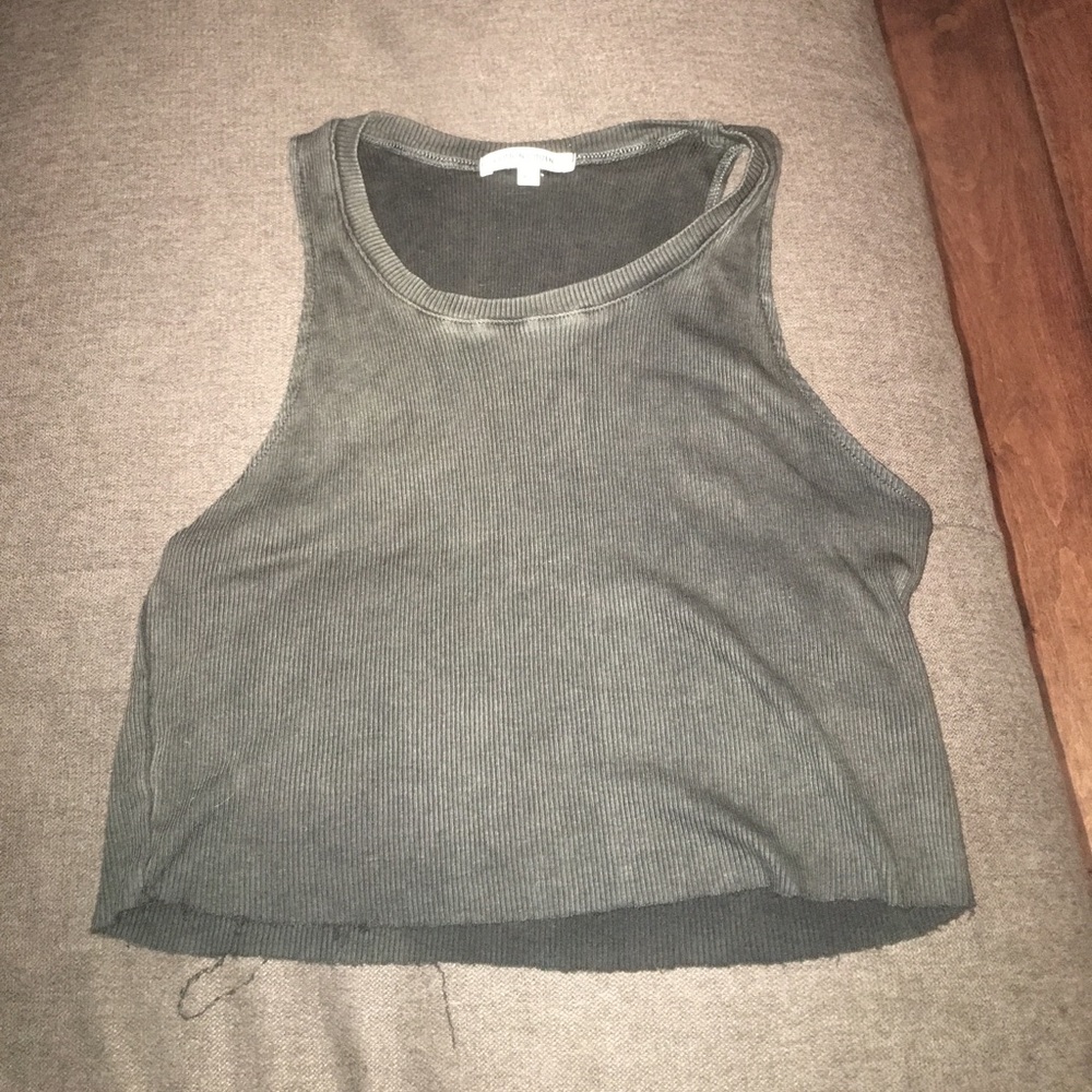 Cotton citizen black crop top new