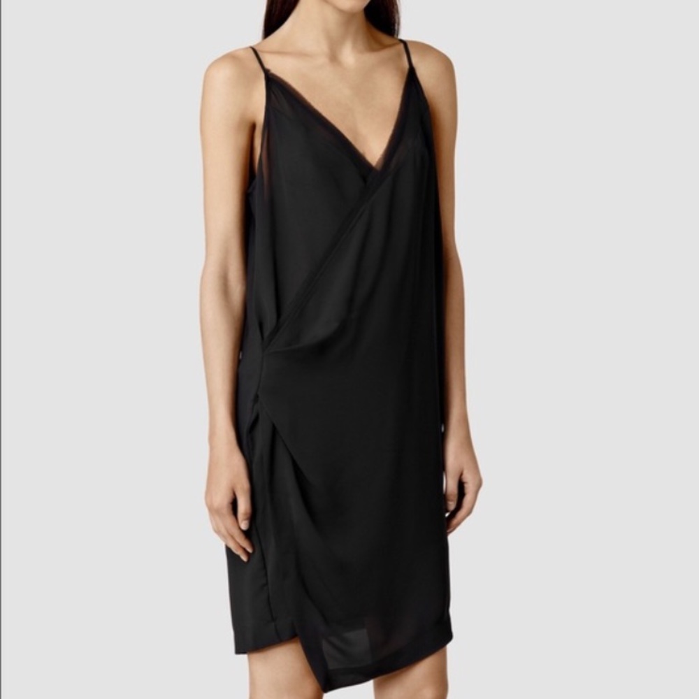 All Saints Black Shift Dress