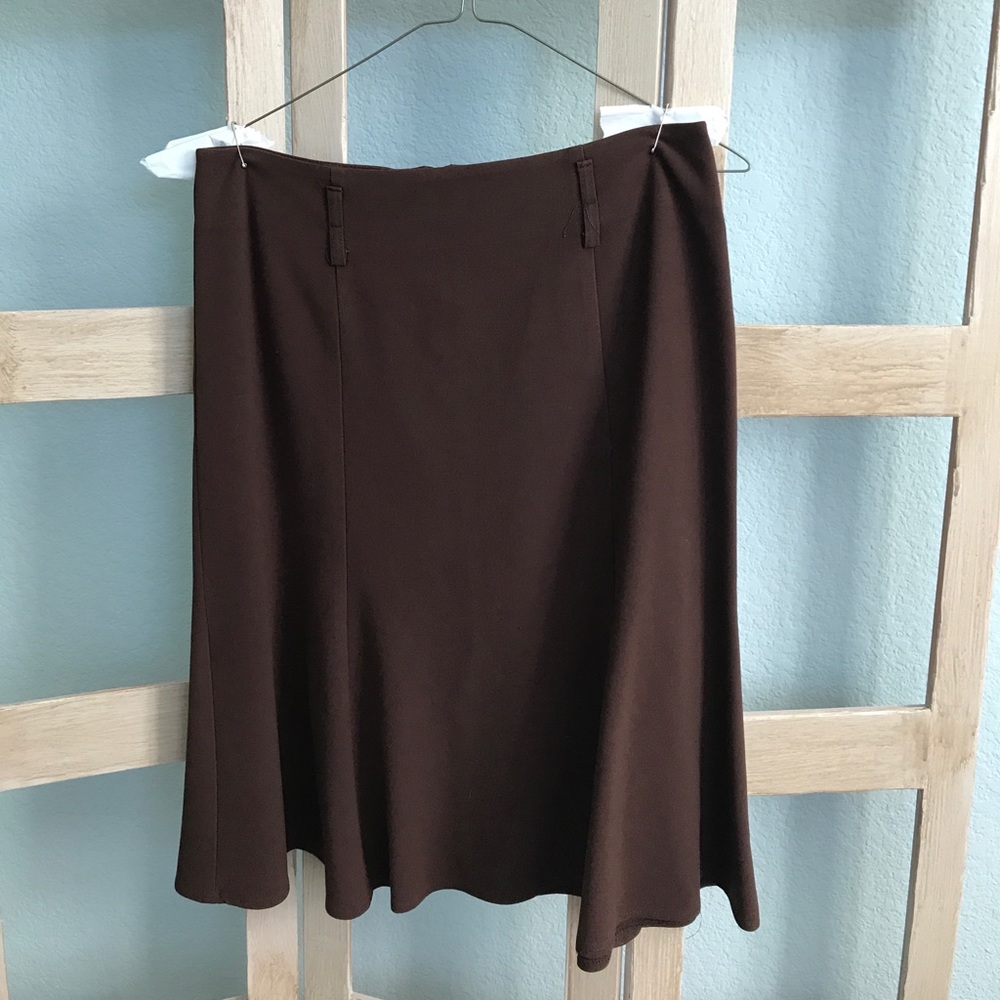Women's Brown Pencil Flare Skirt