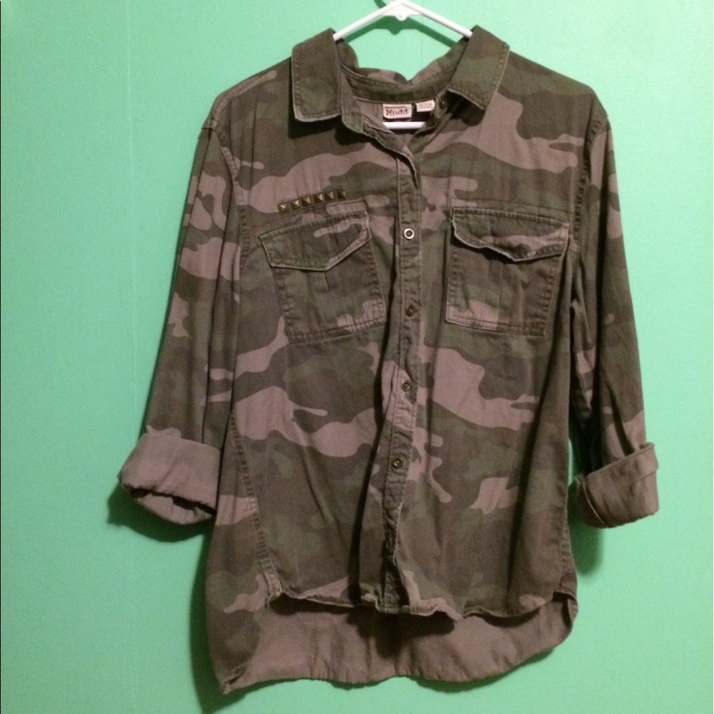 Camo Button Up Stud Shirt