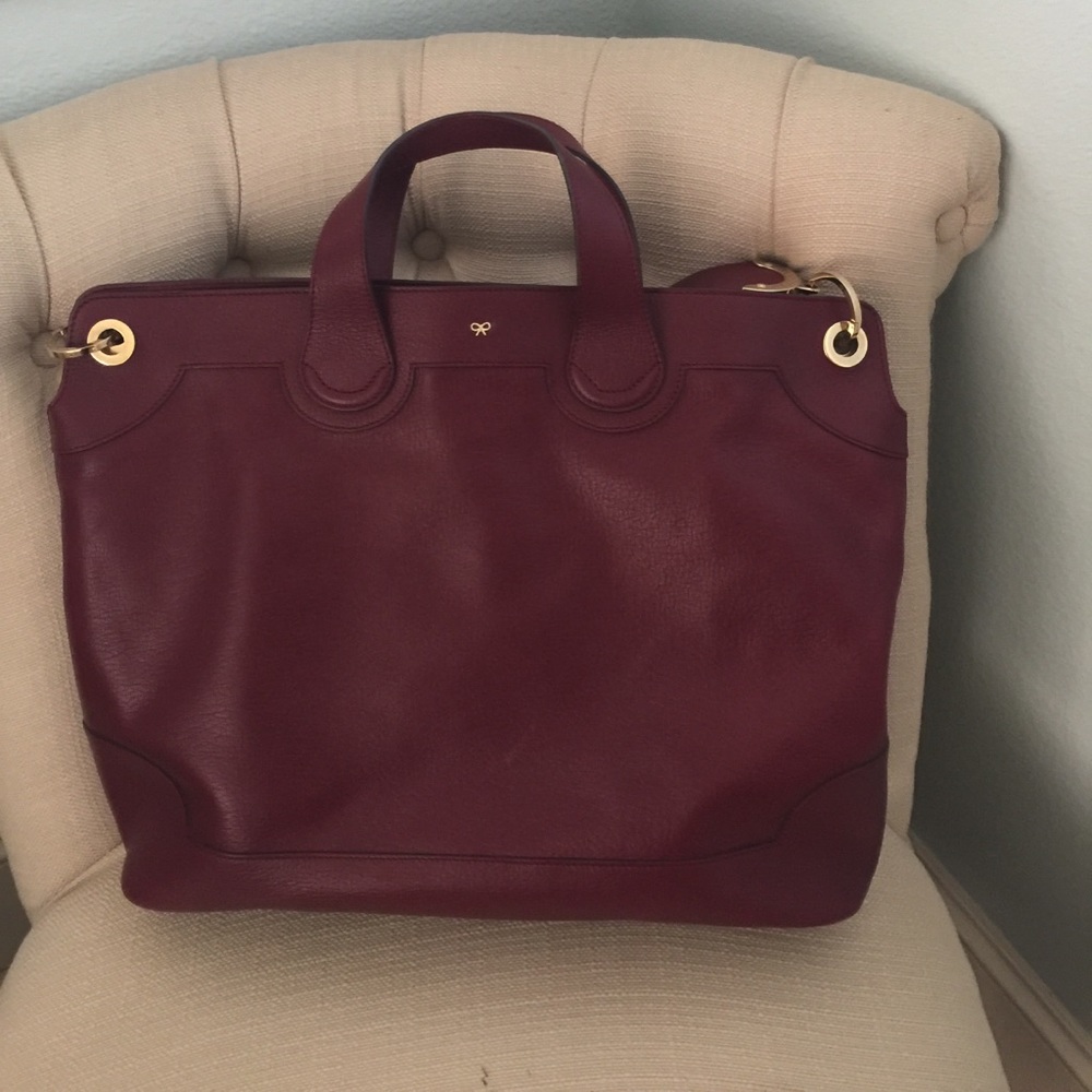 Red Anya Hindmarch bag