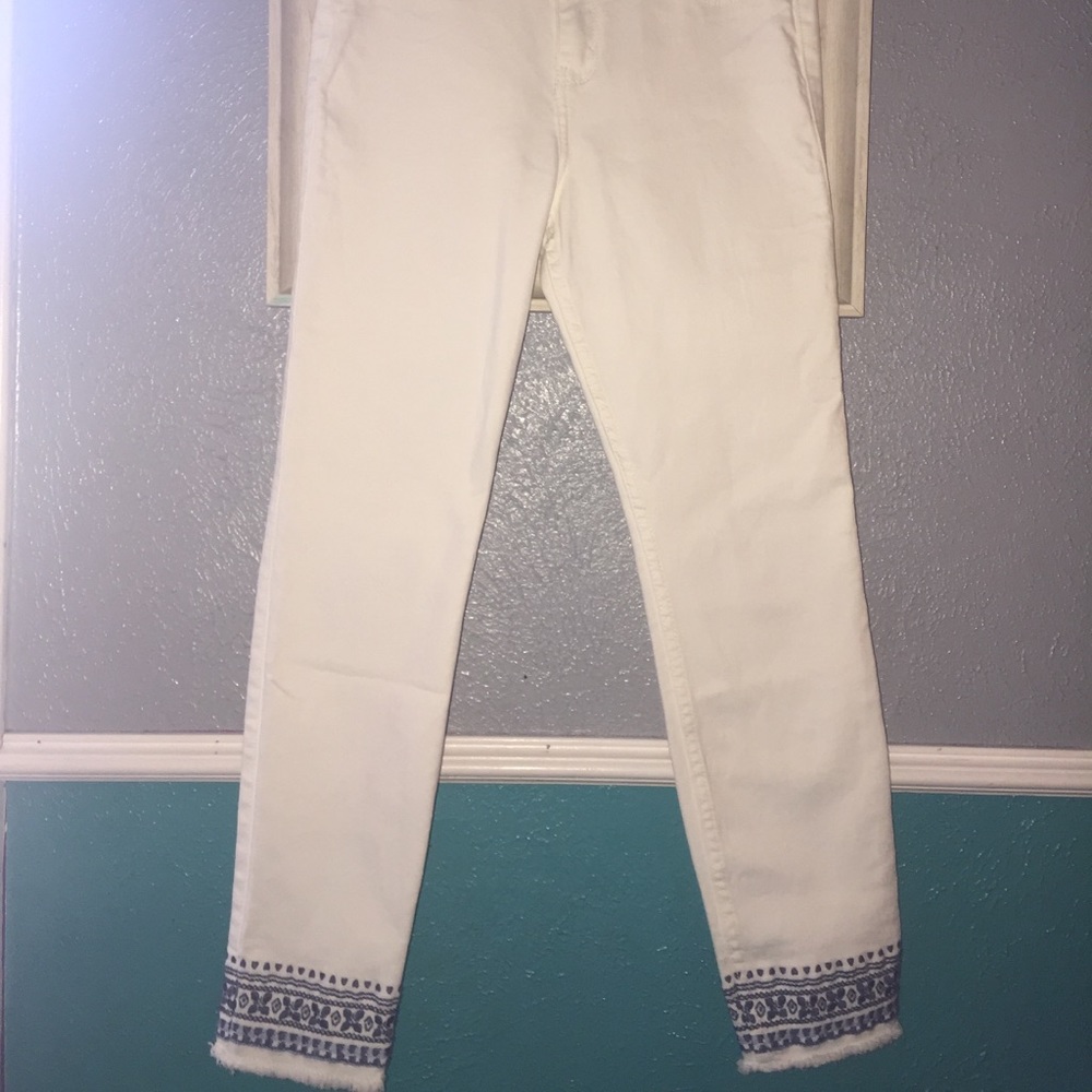 Abercrombie KIDS white summer ankle jeans