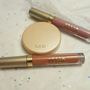 Tarte highlighter and Stila liquid lipsticks