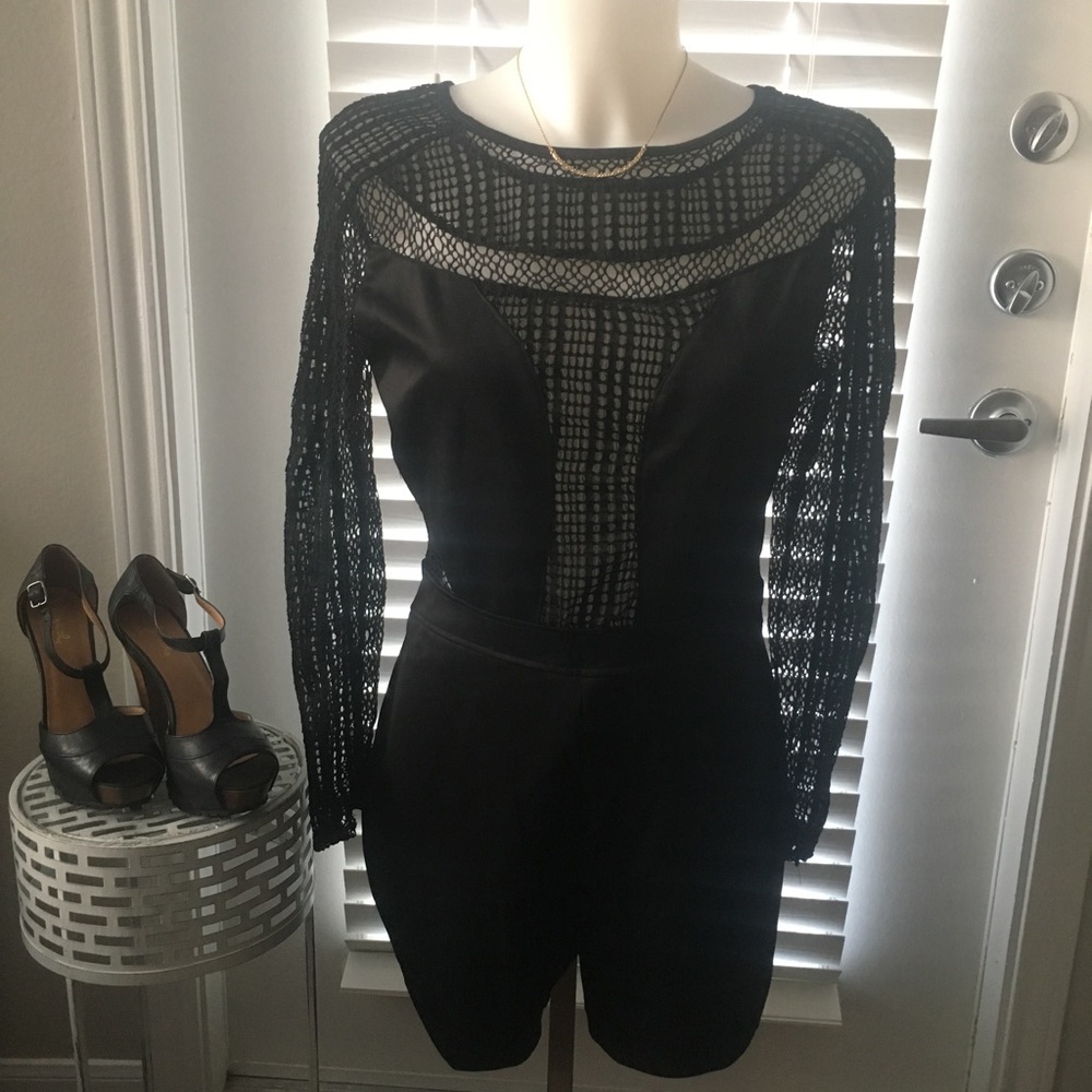 Black fishnet romper