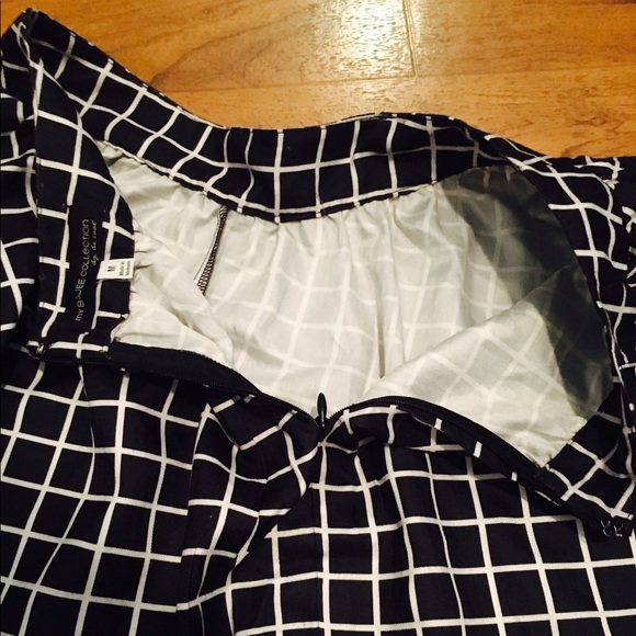Black & white plaid circle skirt - Picture 3 of 5