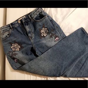 PACSUN embroidered mom jeans
