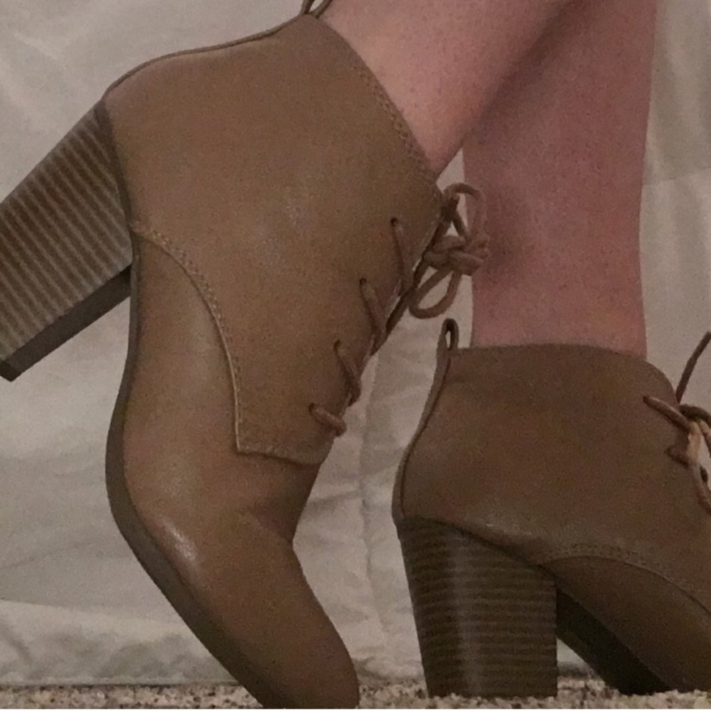 Tan ankle booties