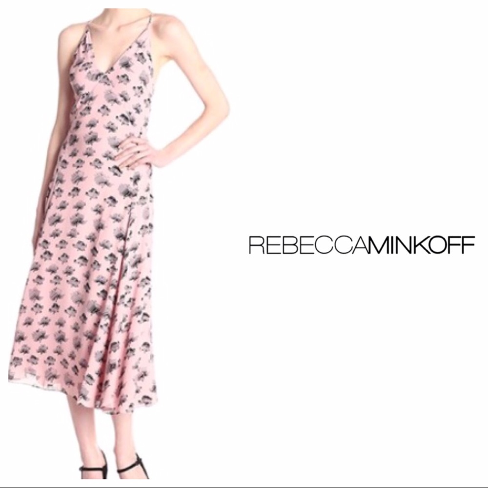 Rebecca Minkoff Graphic Flower Pink Maxi Dress