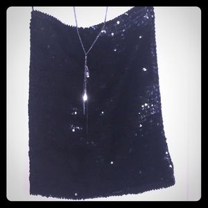 Strapless sequined top😎