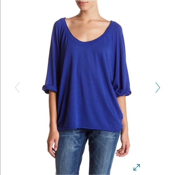 Free People Tops - New With Tags Free People Moonlight Tee Blue Sz M