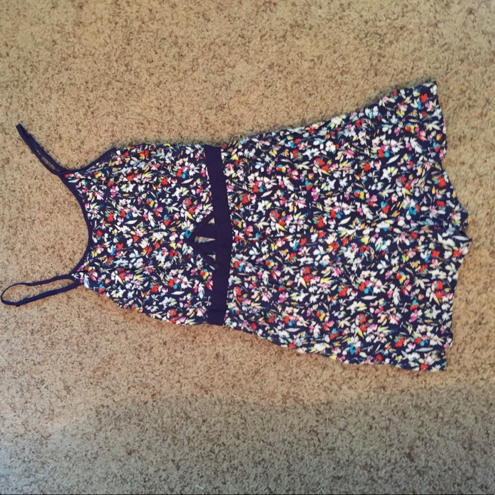 Floral navy romper