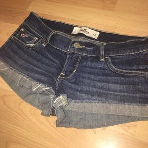 Dark Distressed Stretch Hollister Jean Shorts