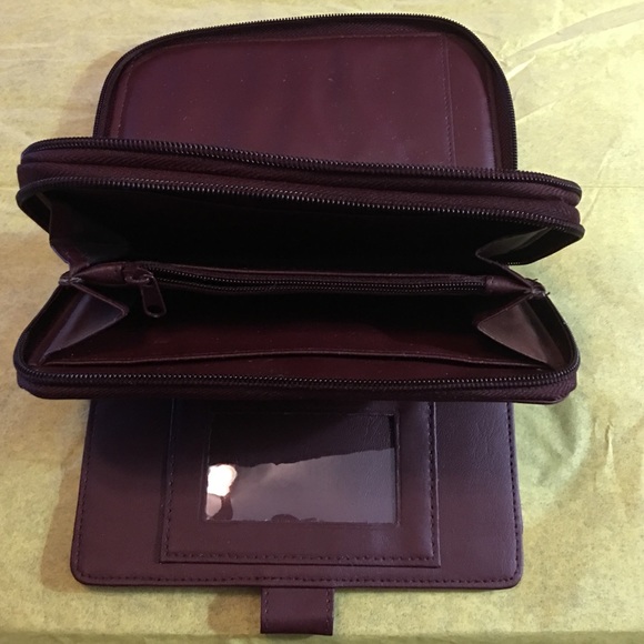 💰Reddish/brownish•Genuine leather 2 zip wallet💰 - Picture 3 of 6