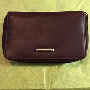 💰Reddish/brownish•Genuine leather 2 zip wallet💰