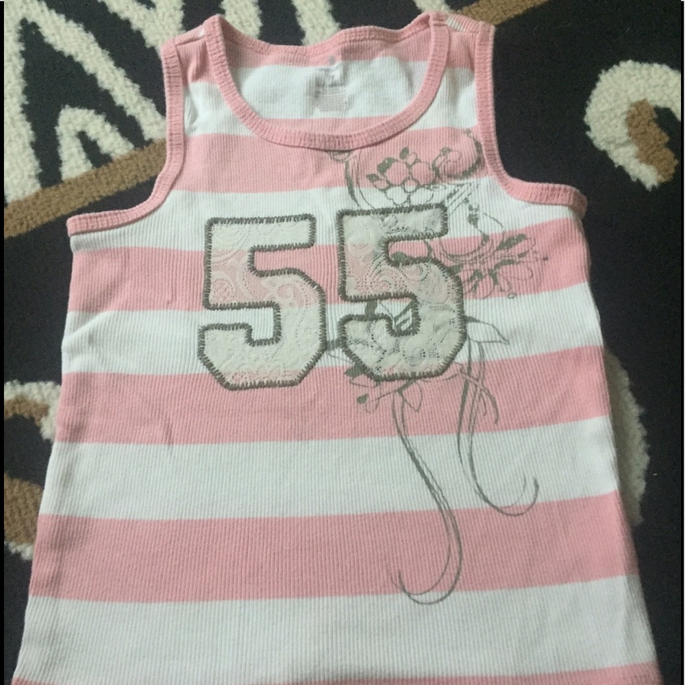 Old Navy Girls Pink Striped Tank Top