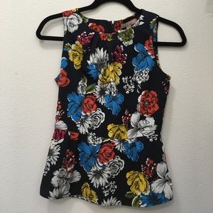 Floral peplum tank