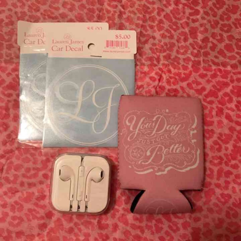 Apple headphones and Lauren James