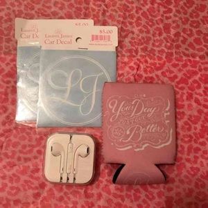 Apple headphones and Lauren James