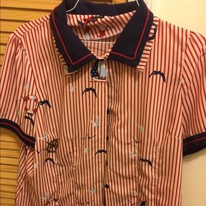 Hell bunny nautical rockabilly top 3 XL