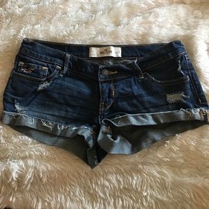 Hollister dark distressed shorts