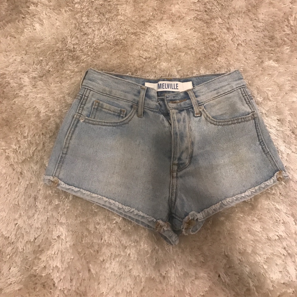 Denim high rise shorts