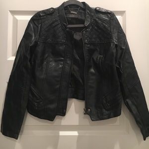 Frf for ZARA woman's black leather jacket