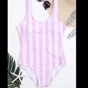 Striped Shaping Padded One Piece Swimsuit- size 4