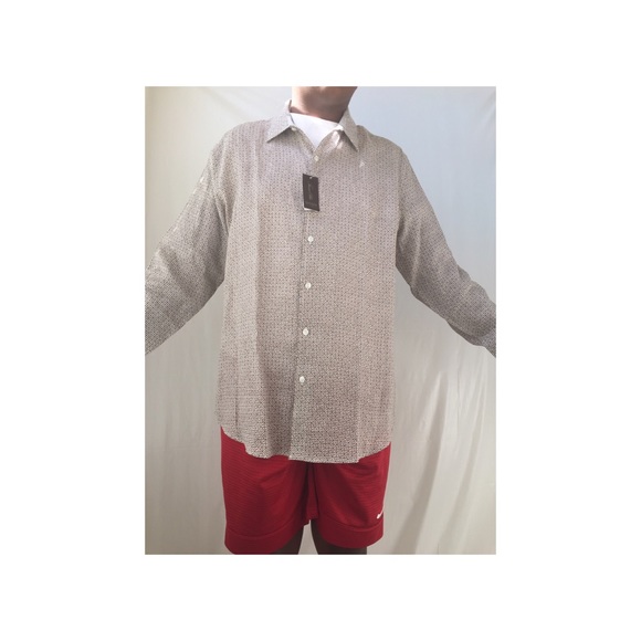 Tasso Elba Other - Tasso Elba Scroll Tile Pattern Linen Shirt