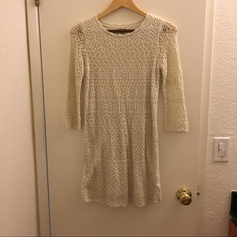Lace gold glitter thread Sweater Dress