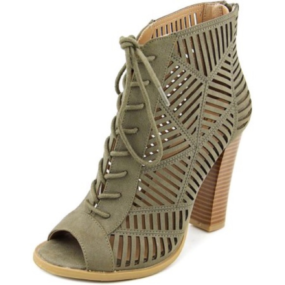 Mix No 6 Olive Priamo lace up booties 7.5