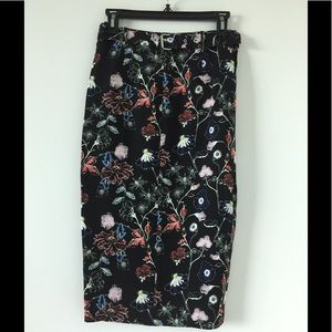 A.L.C. Silk floral print pencil skirt